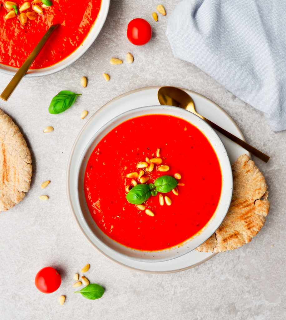 Geroosterde tomaat-paprika soep