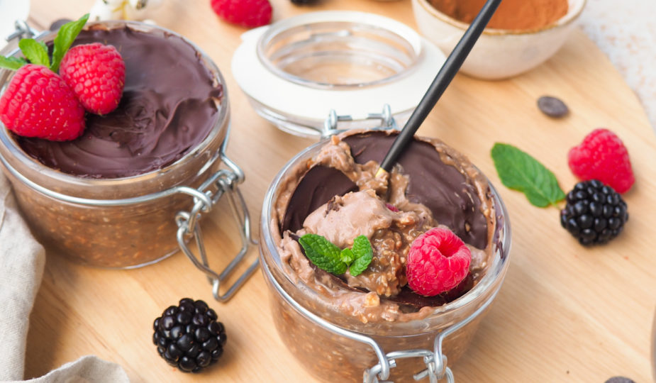 Chocolade protein overnight oats